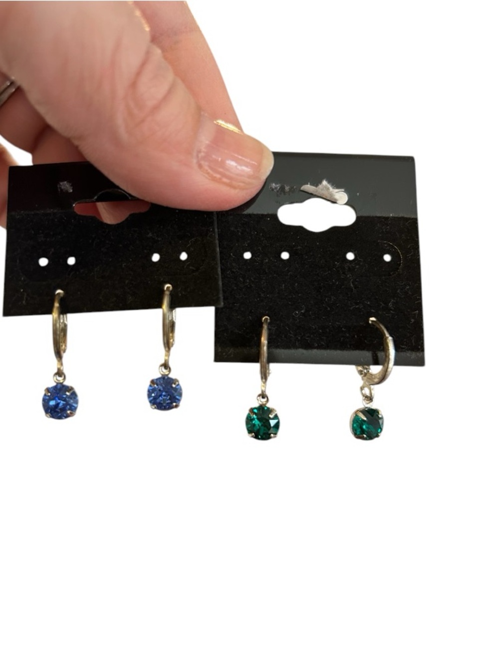 Set of Blue and Green Earrings - Picture 1 of 5